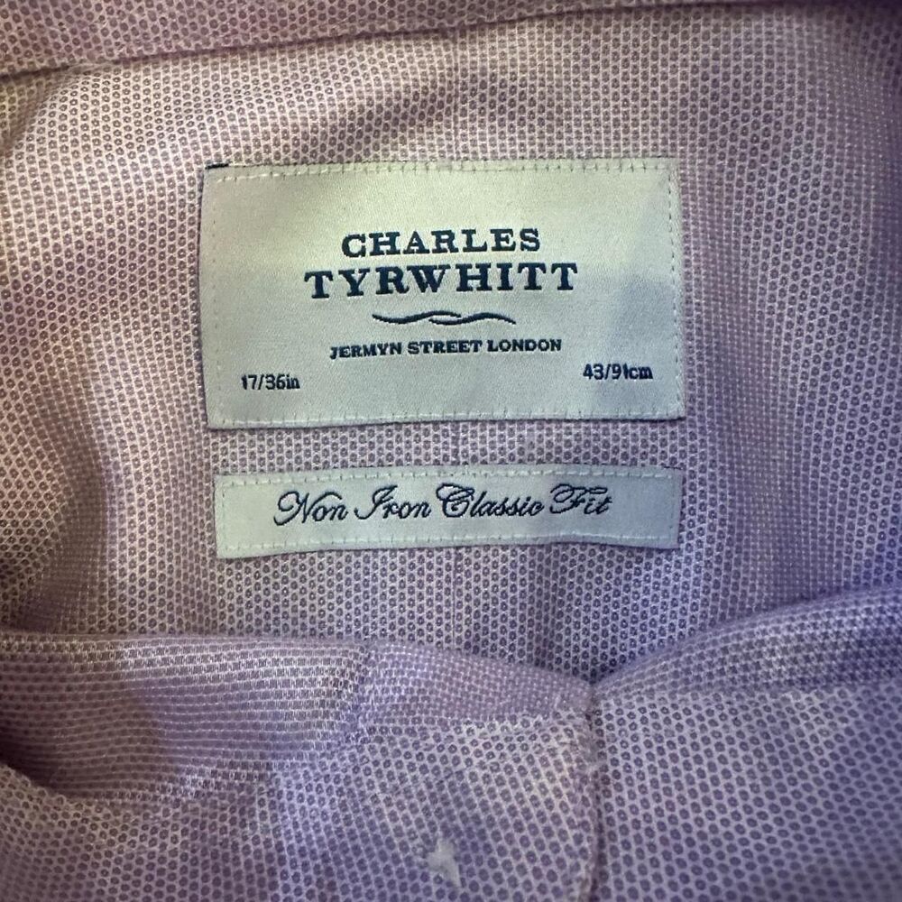 Charles-tyrwhitt Men's Purple and Blue Shirt - Picture 6 of 7